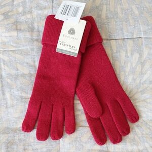 Red Merino Wool Women's Gloves